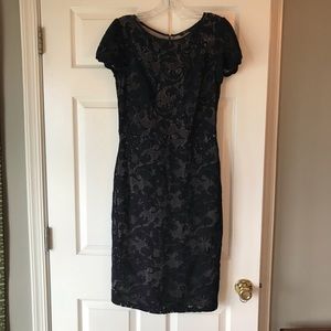 Mango Fitted Lace Sheath Dress